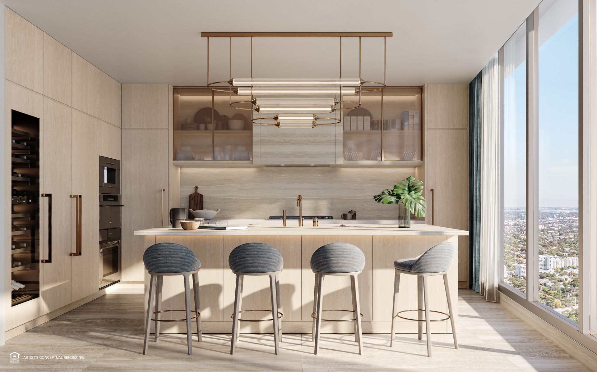 Gourmet kitchen at St. Regis Residences Miami